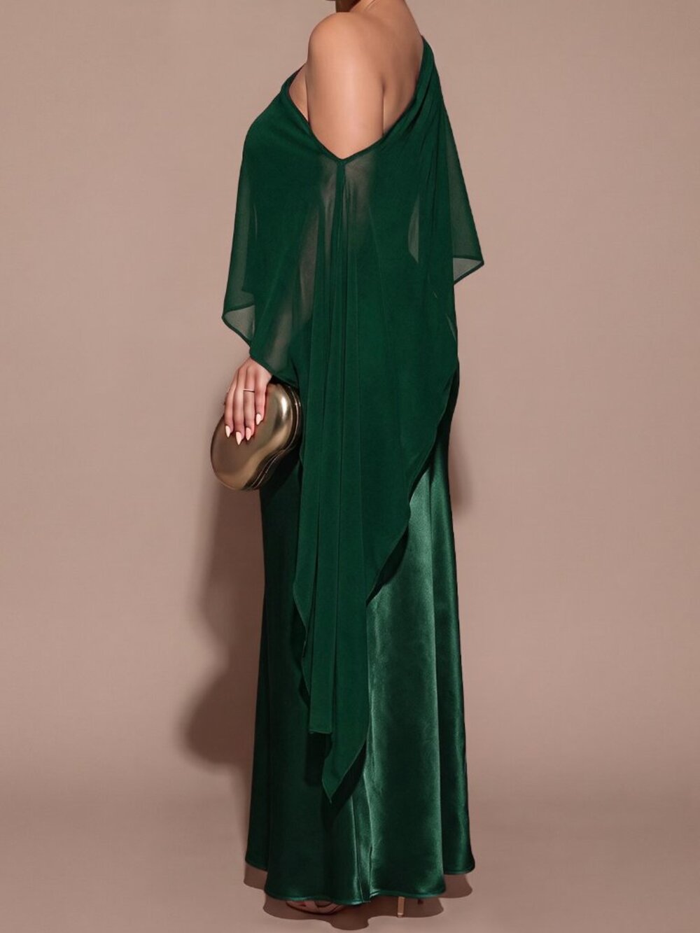 Dark Green Preppy Women's Fitted Maxi Dress - Picture 2 of 7